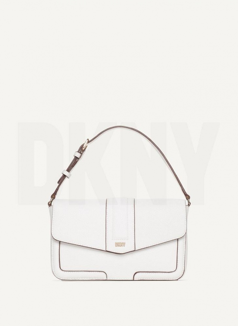 DKNY Maxxe Flap Women\'s Shoulder Bags White | Ireland_D1820