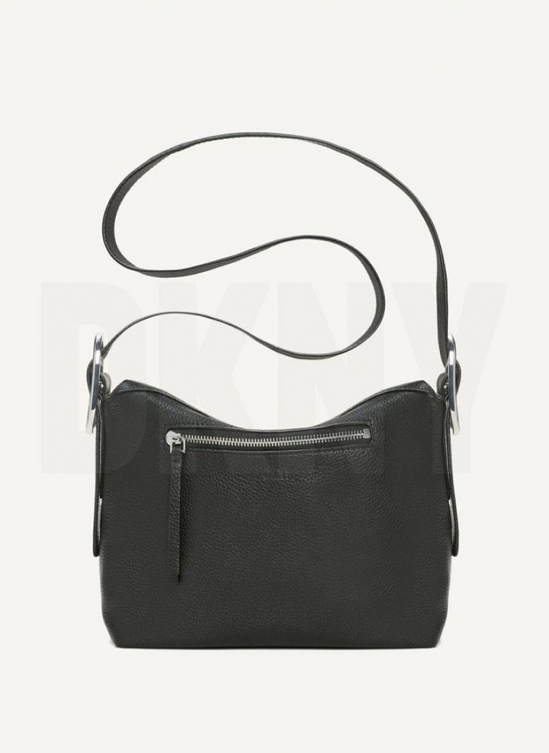 DKNY Medium Buckle Women's Crossbody Bags Black | Ireland_D0975