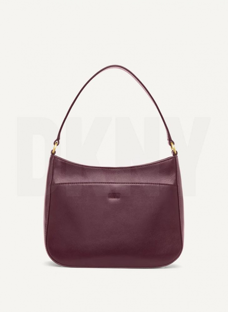 DKNY Medium Women's Shoulder Bags Burgundy | Ireland_D0752