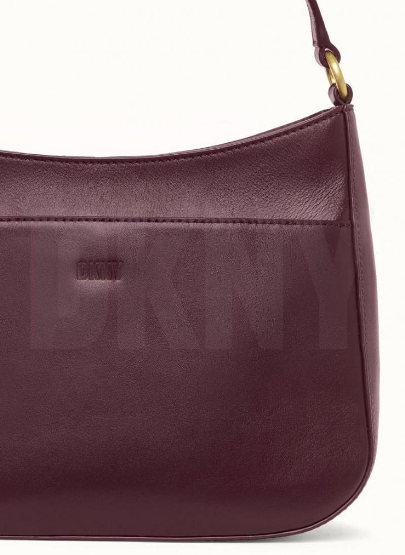 DKNY Medium Women's Shoulder Bags Burgundy | Ireland_D0752