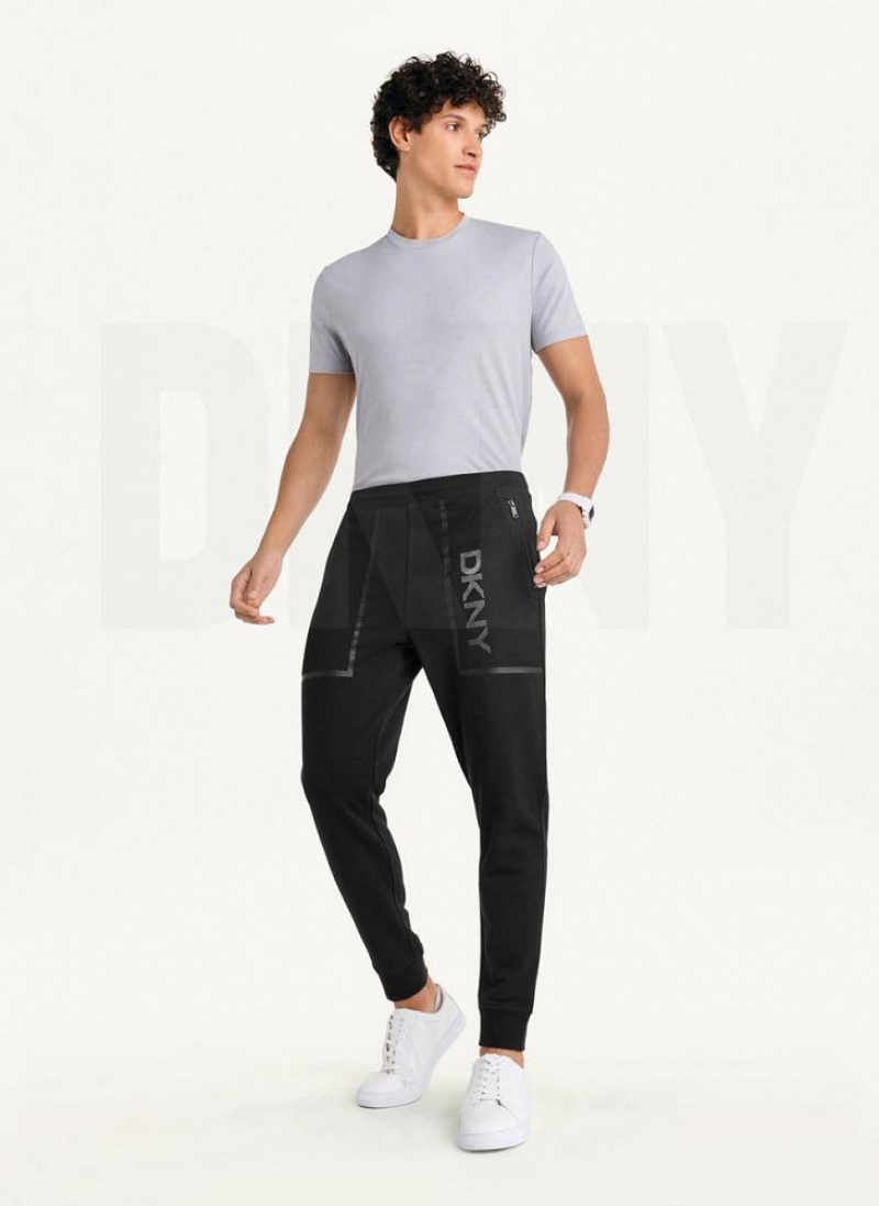 DKNY Mesh Pocket Logo Men's Pants Black | Ireland_D1288