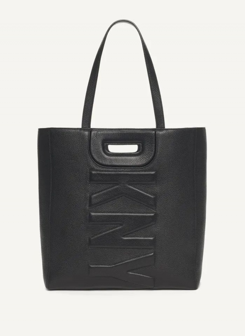 DKNY Metro Leather Editorial Women\'s Tote Bags Black | Ireland_D0460