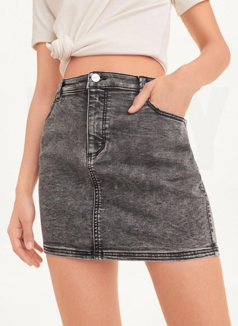 DKNY Micro Mini Denim Women\'s Skirts Black | Ireland_D0956