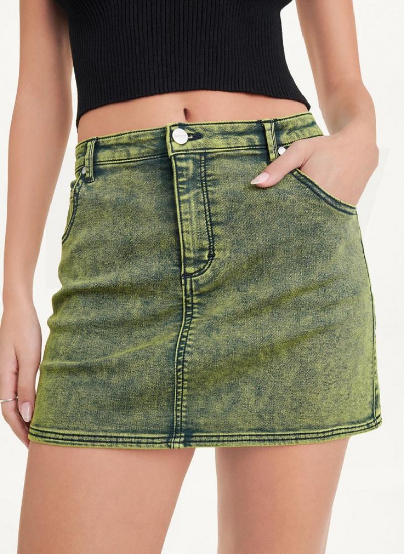 DKNY Micro Mini Denim Women\'s Skirts Green | Ireland_D1961