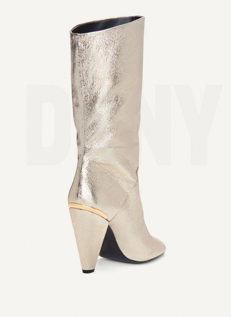 DKNY Mid Slouchy Women's Boots Gold | Ireland_D0218