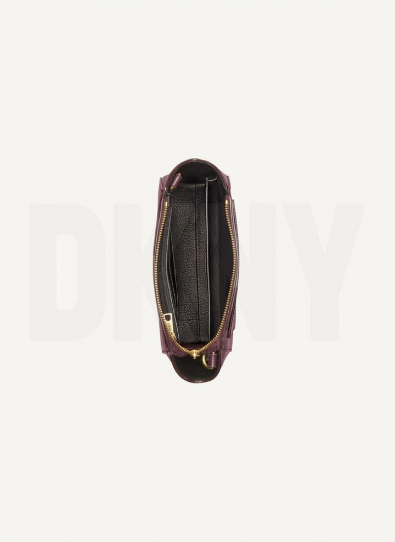 DKNY Mini Dome Women's Crossbody Bags Burgundy | Ireland_D0371