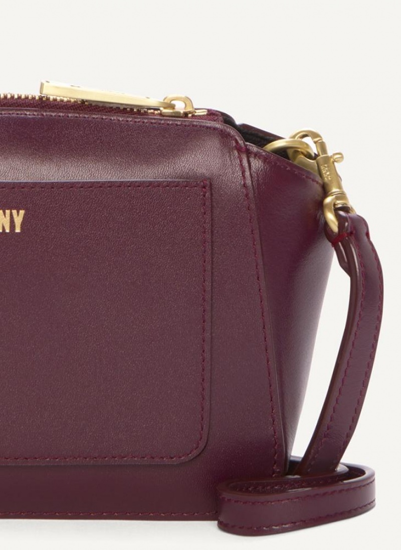 DKNY Mini Dome Women's Crossbody Bags Burgundy | Ireland_D0371