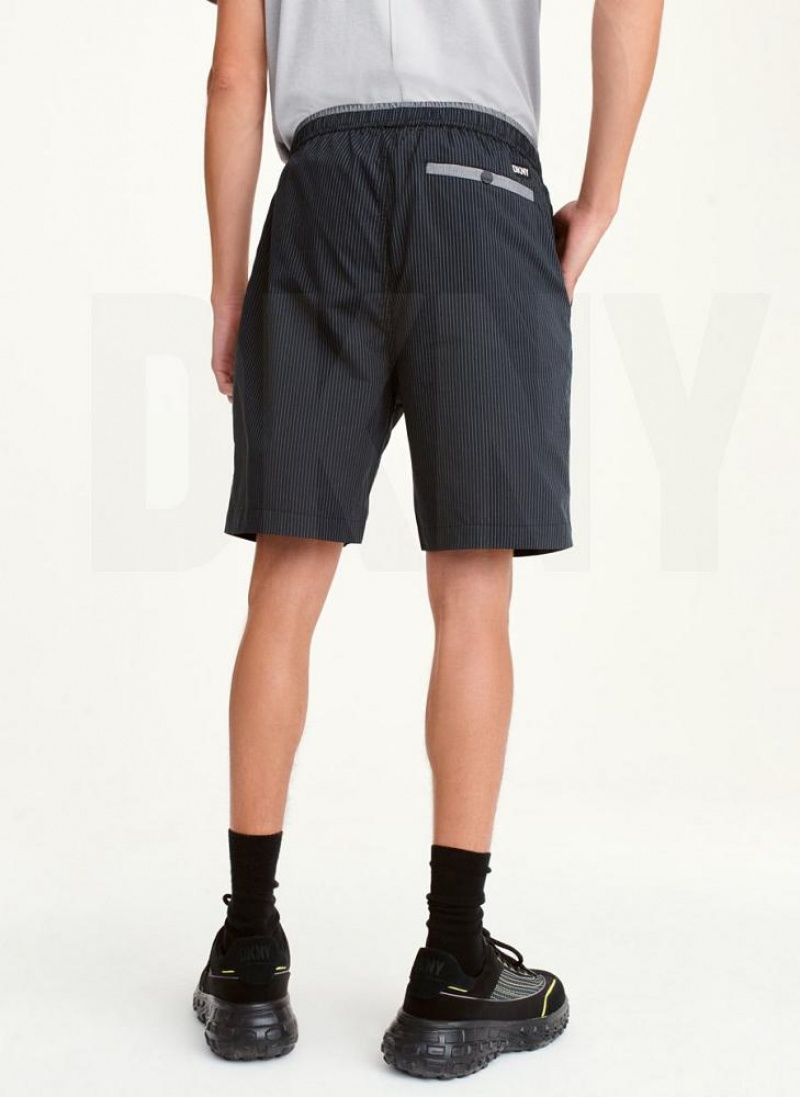 DKNY Mixed Stripe Men's Shorts Dark Grey | Ireland_D1956