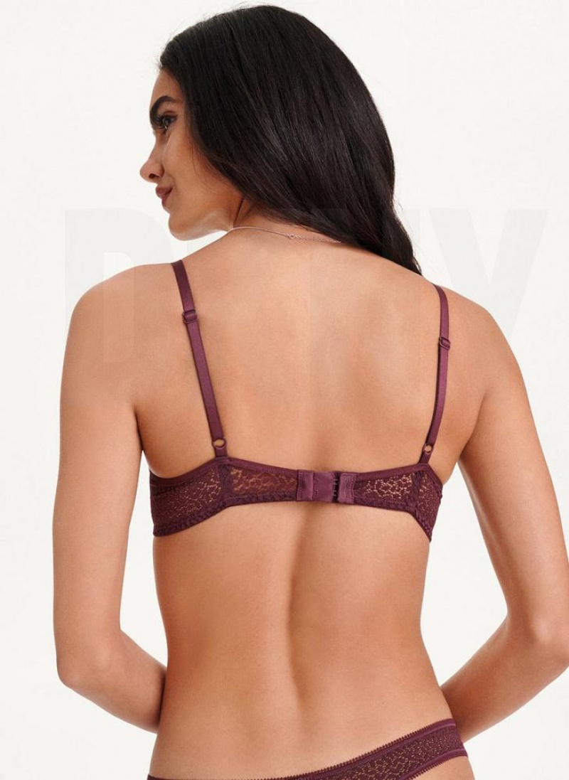 DKNY Modern Lace Demi Women's Bras Burgundy | Ireland_D0396