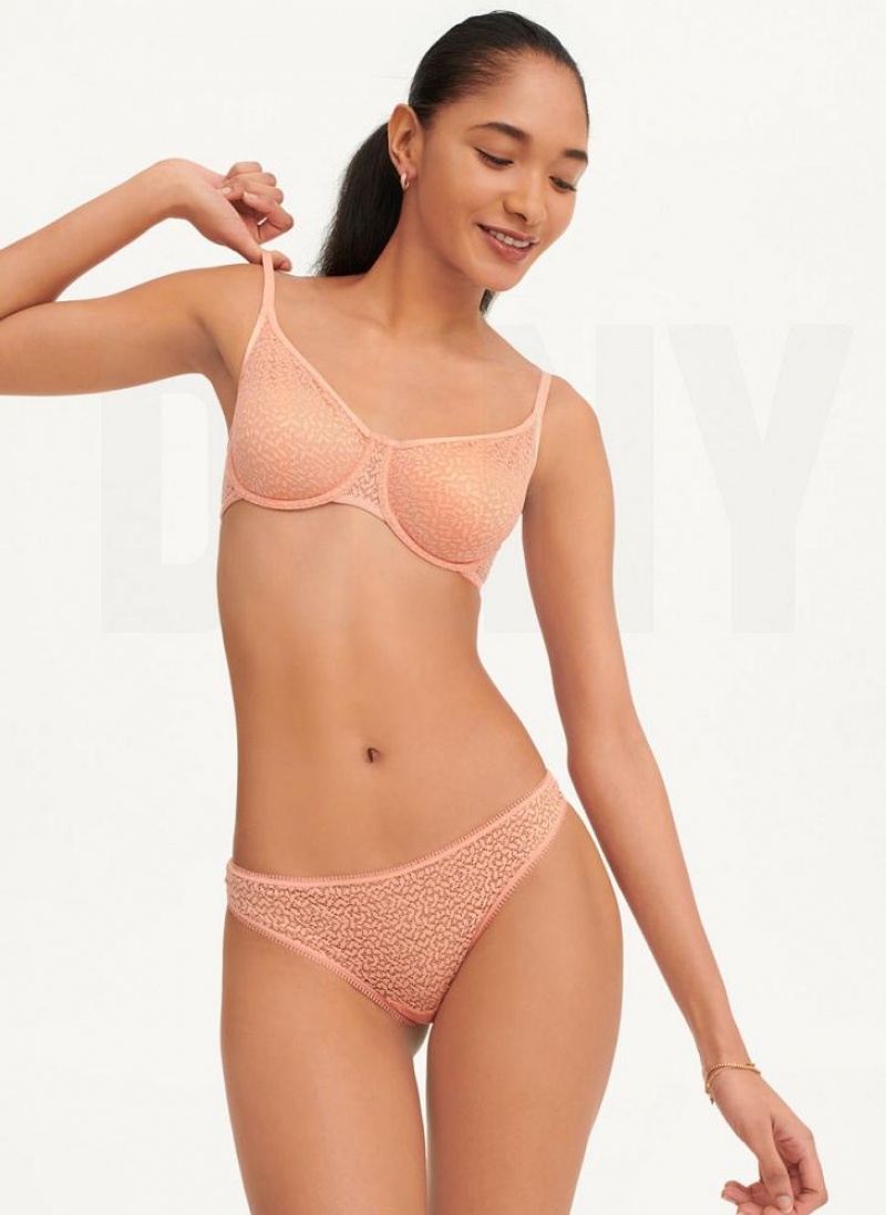 DKNY Modern Lace Women's Thong Rose | Ireland_D0690