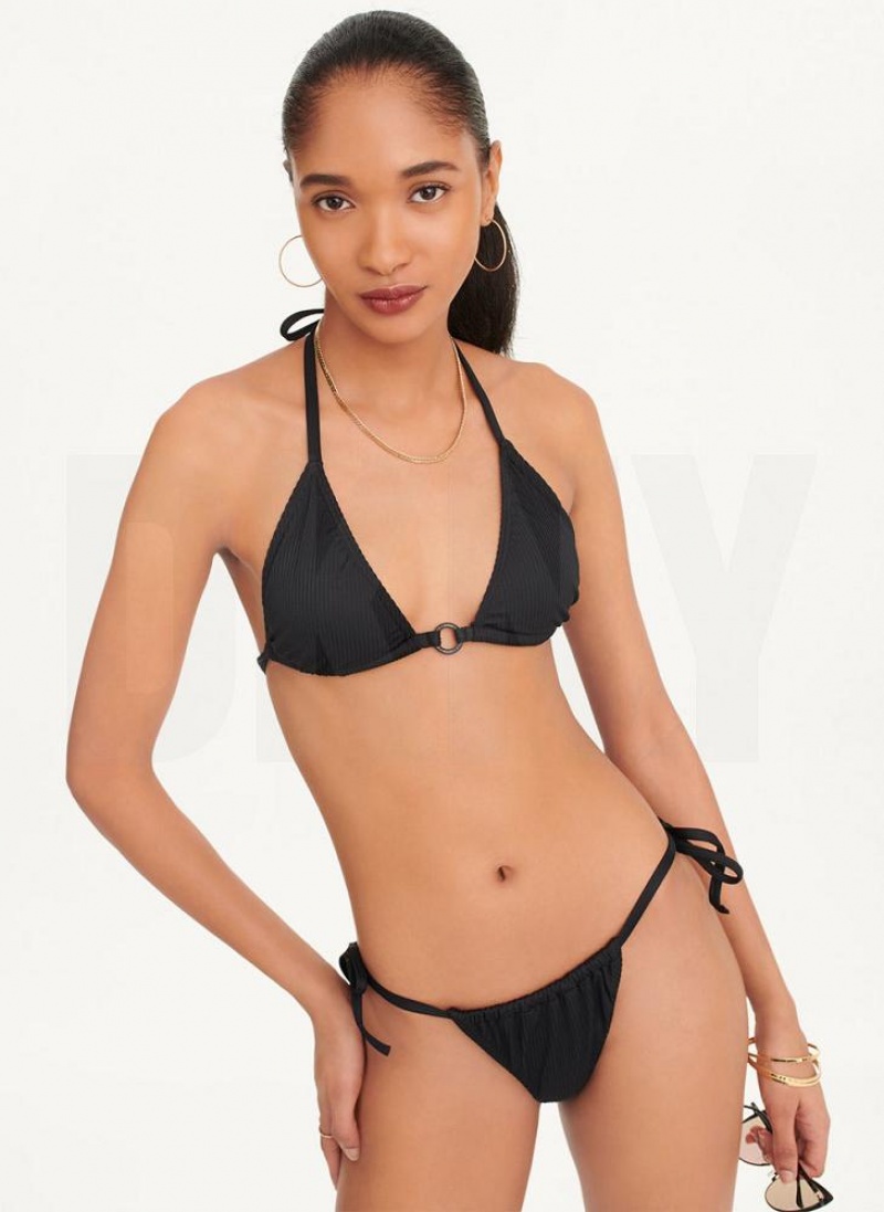 DKNY Multi-Wear Triangle Women's Bikini Top Black | Ireland_D1056