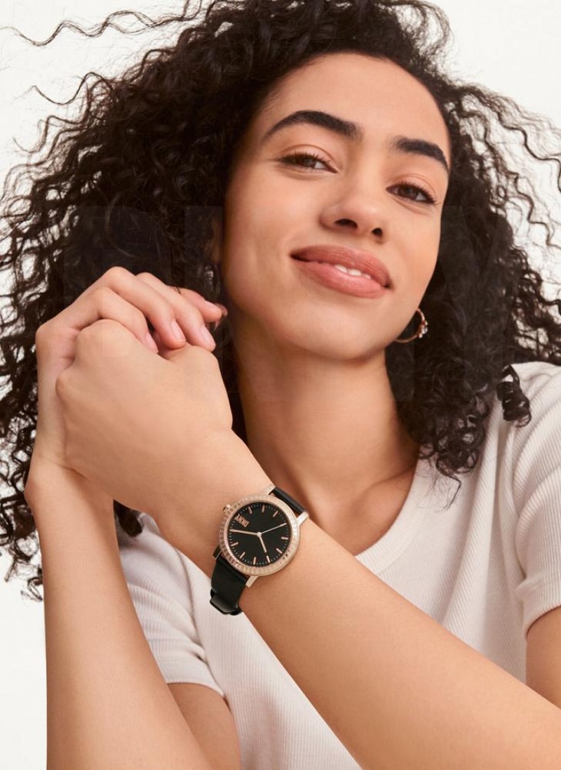 DKNY New Platform Women's Watches Black | Ireland_D1794