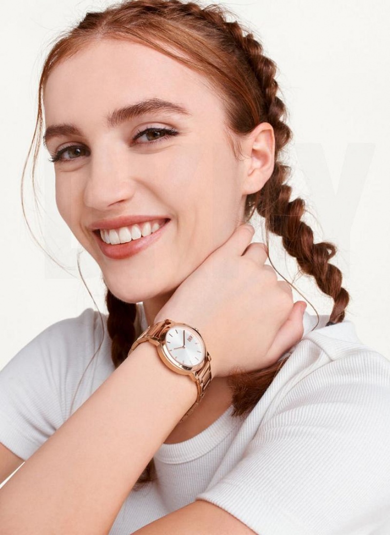 DKNY New Platform Women's Watches Rose Gold | Ireland_D1863