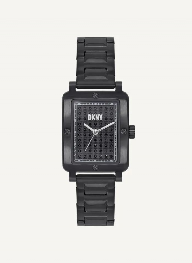 DKNY New Rectangle Platform Women\'s Watches Black | Ireland_D0882