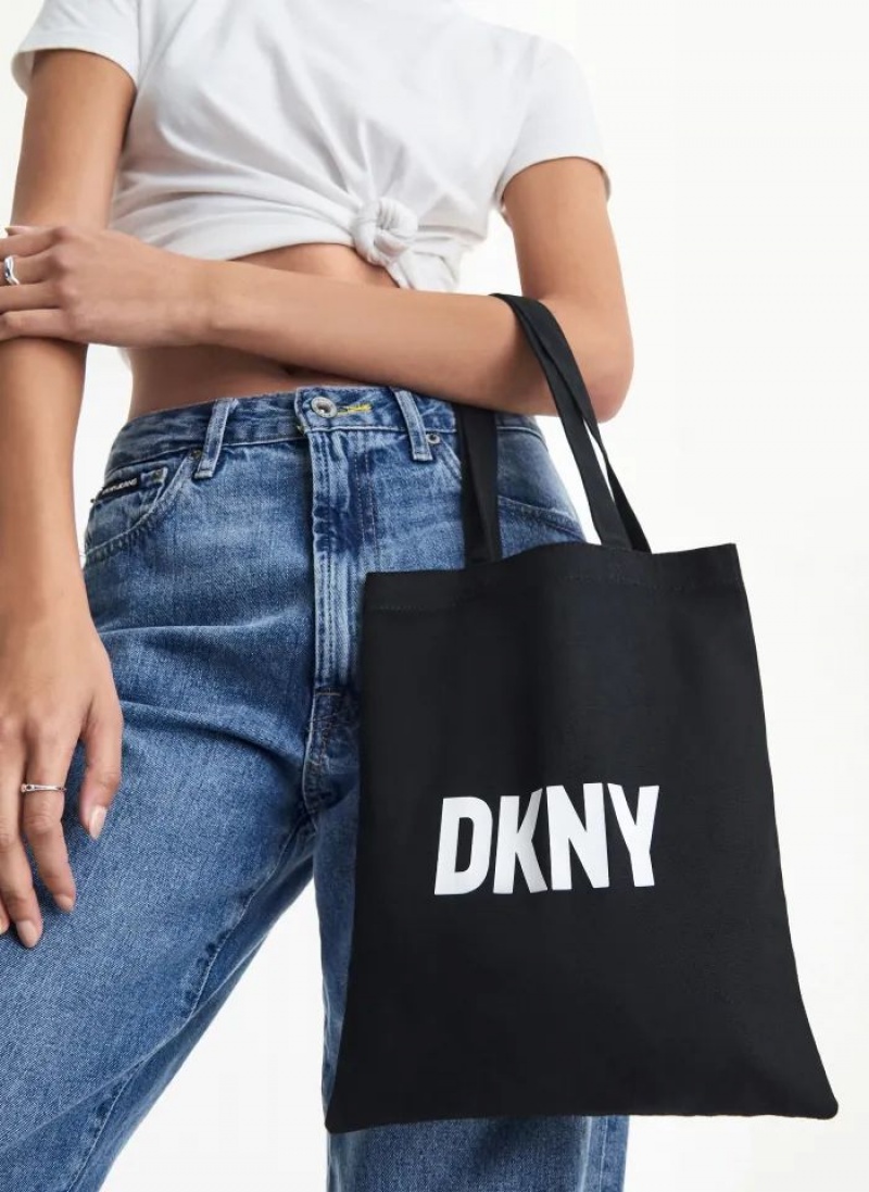 DKNY Noun New York Illustrated Women's Tote Bags Black | Ireland_D0908