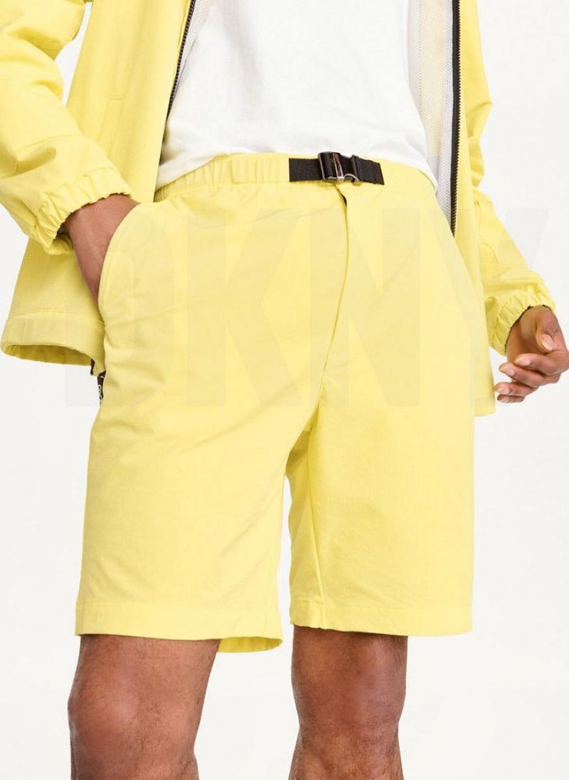 DKNY Nylon Men\'s Shorts Lemon | Ireland_D1940