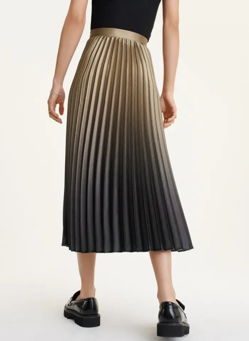 DKNY Ombre Pleated Women's Skirts Gold | Ireland_D1118