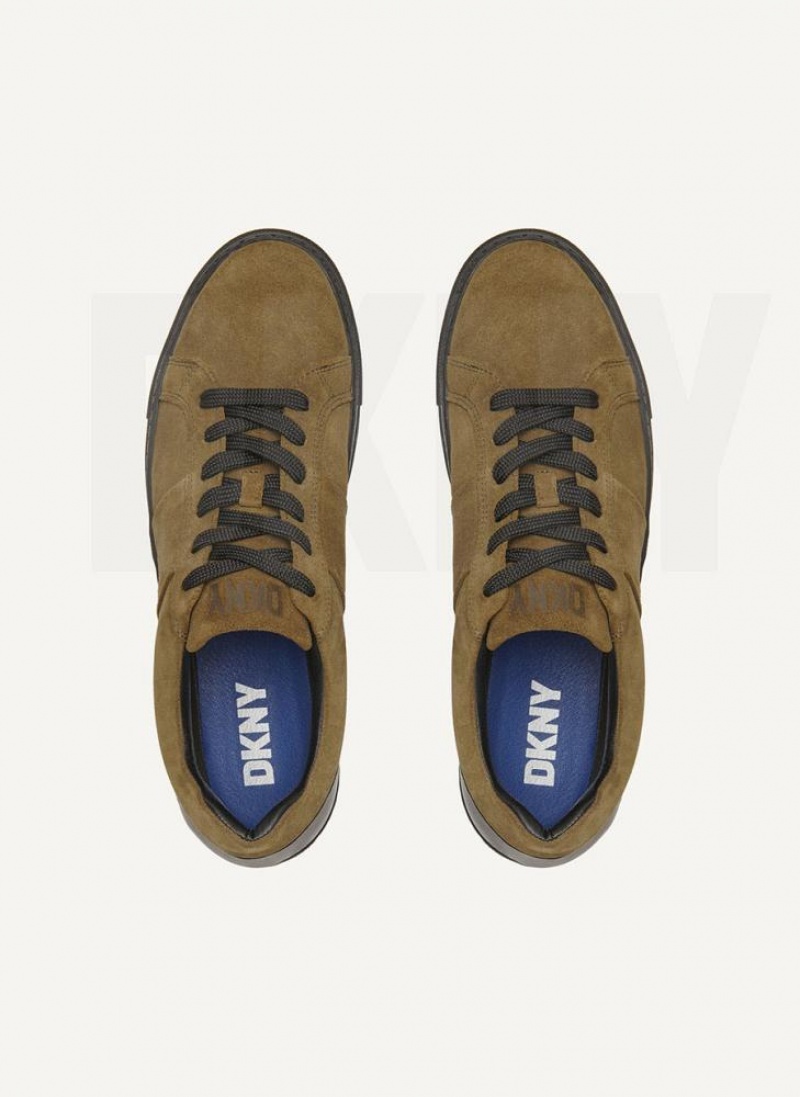 DKNY On The Go Men's Sneakers Olive | Ireland_D1065