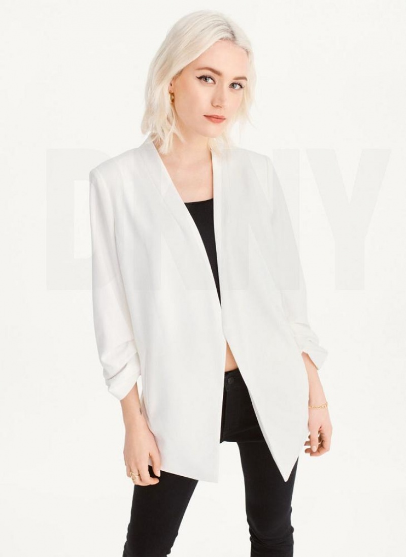 DKNY Open Front Women's Blazers White | Ireland_D1387