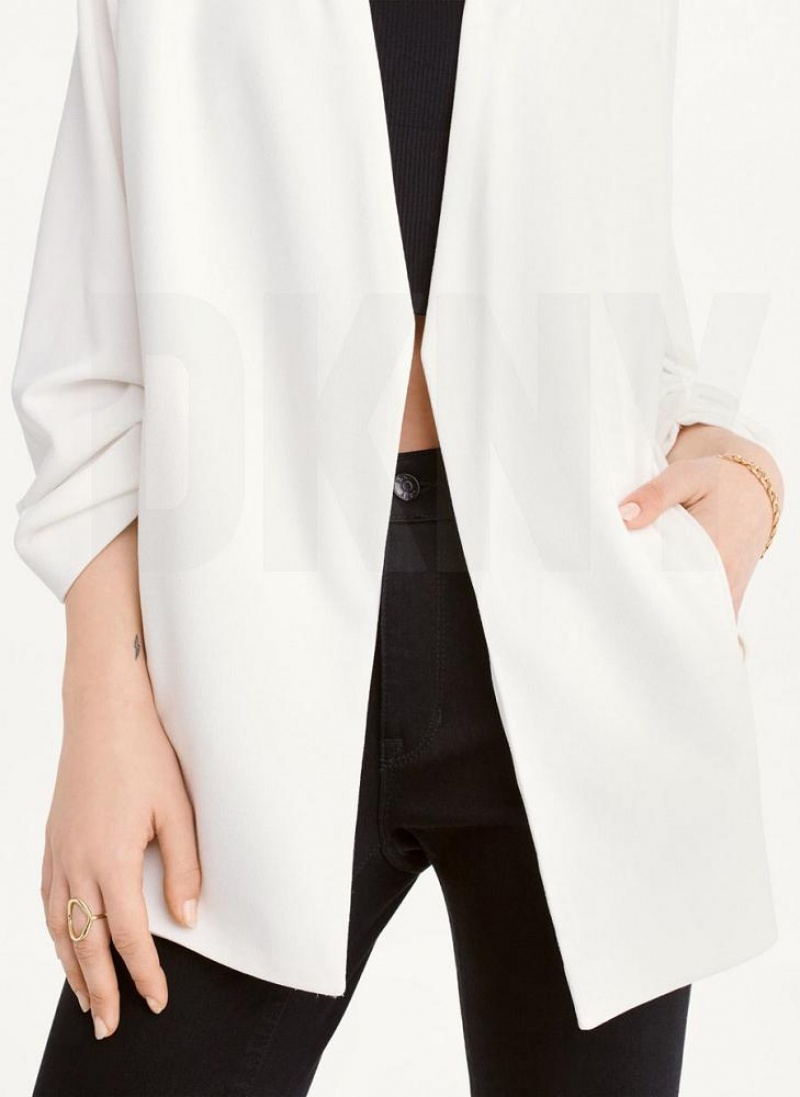 DKNY Open Front Women's Blazers White | Ireland_D1387