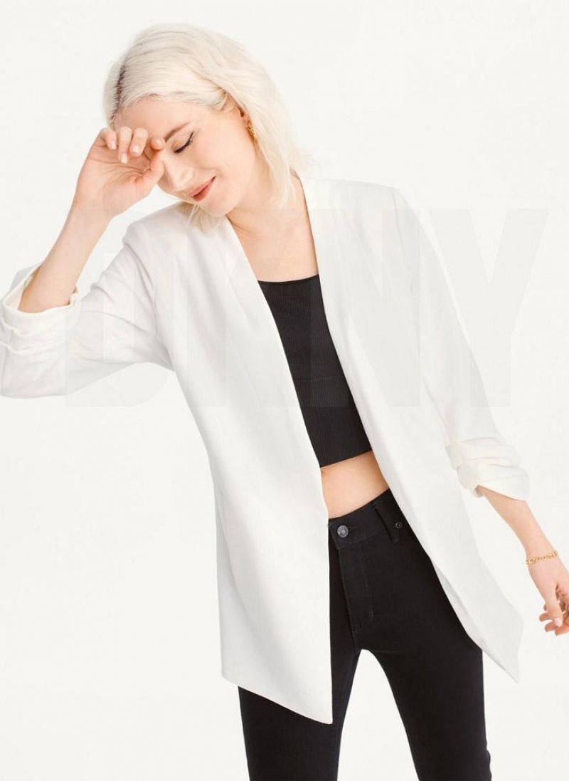 DKNY Open Front Women\'s Blazers White | Ireland_D1387