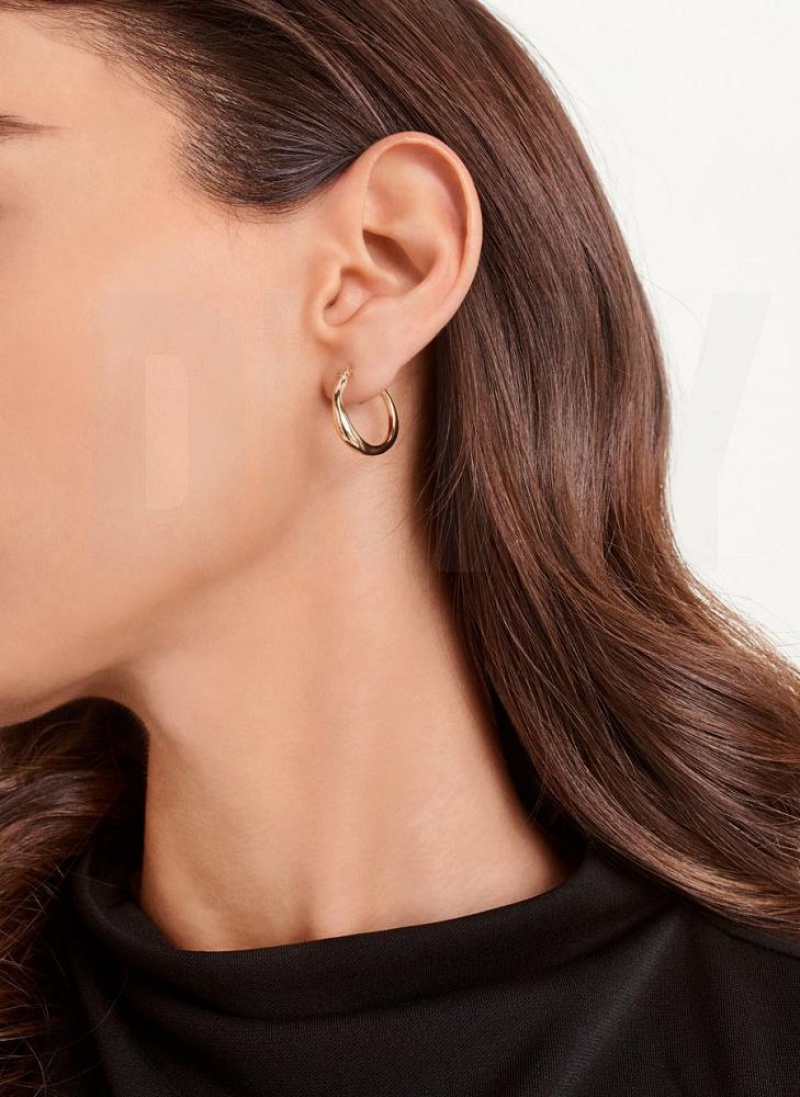 DKNY Organic Hoop Women's Earrings Gold | Ireland_D1842