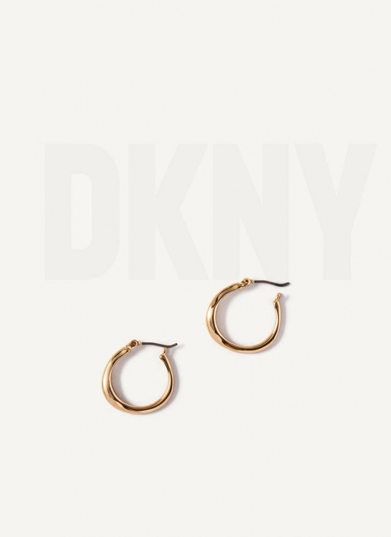 DKNY Organic Hoop Women's Earrings Gold | Ireland_D1842