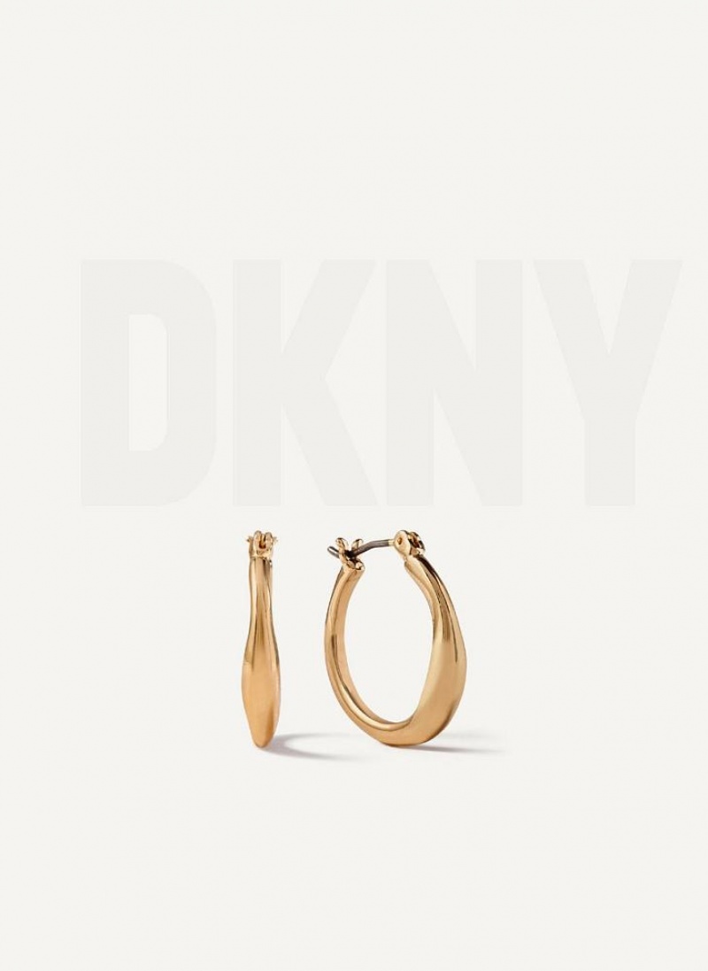 DKNY Organic Hoop Women\'s Earrings Gold | Ireland_D1842