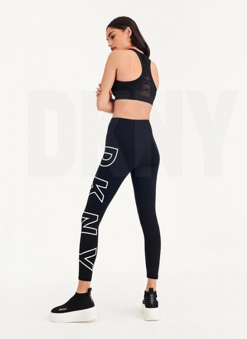 DKNY Outline Logo Women's Leggings White | Ireland_D1790