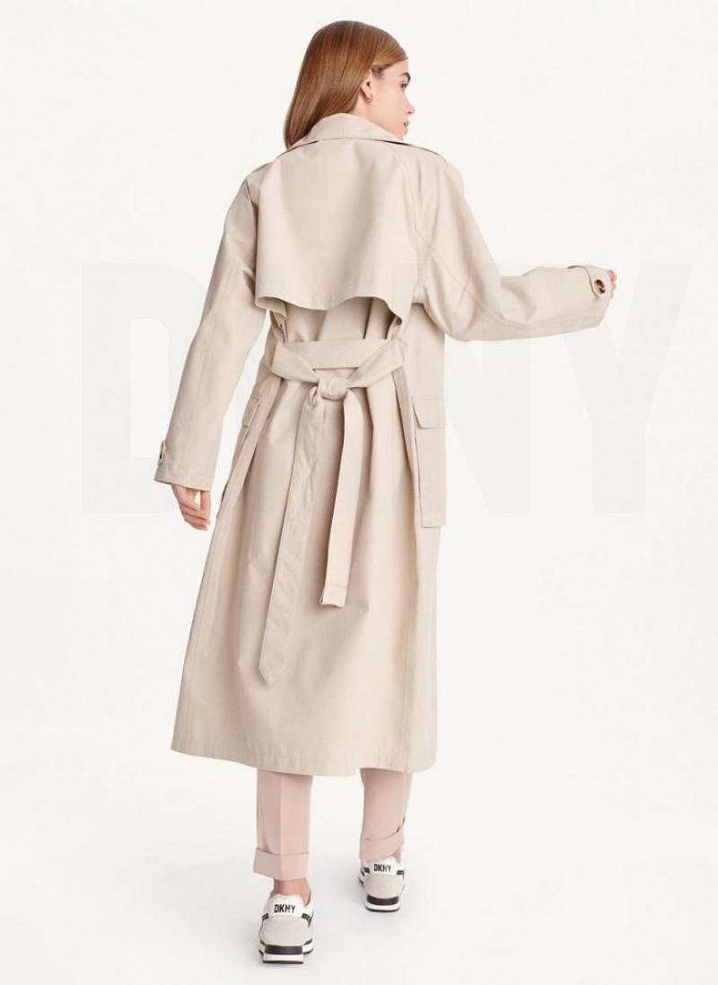 DKNY Oversized Trench With Inner Details Women's Coats Brown | Ireland_D1647