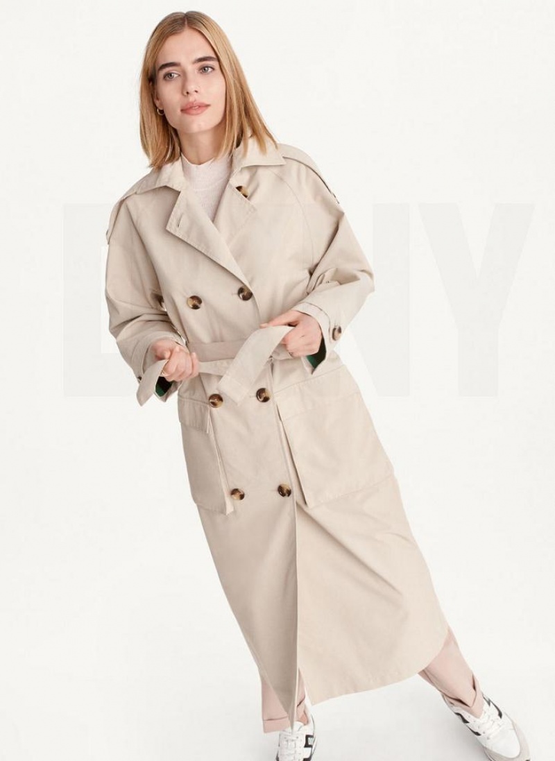 DKNY Oversized Trench With Inner Details Women's Coats Brown | Ireland_D1647