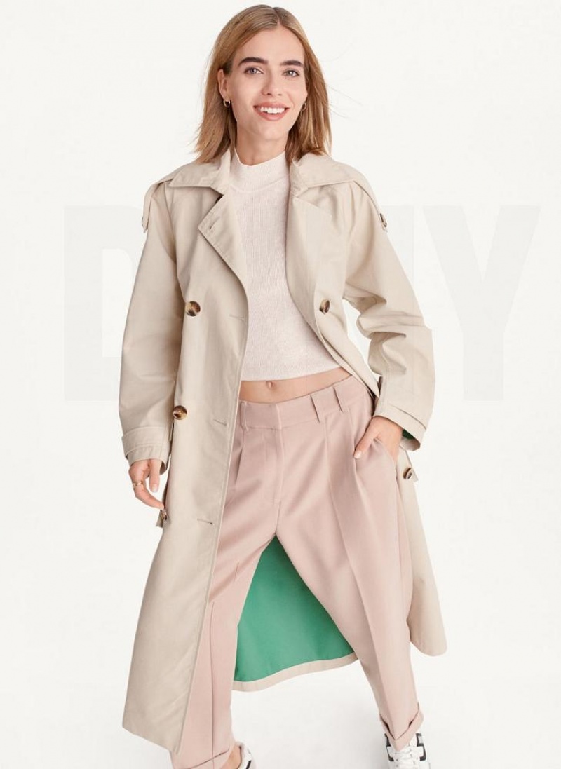 DKNY Oversized Trench With Inner Details Women\'s Coats Brown | Ireland_D1647