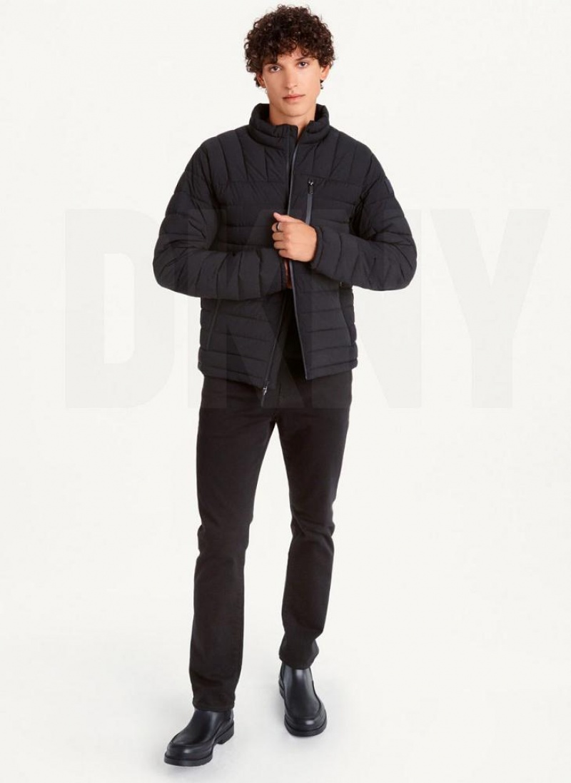 DKNY Packable Men's Puffer Jacket Black | Ireland_D1963