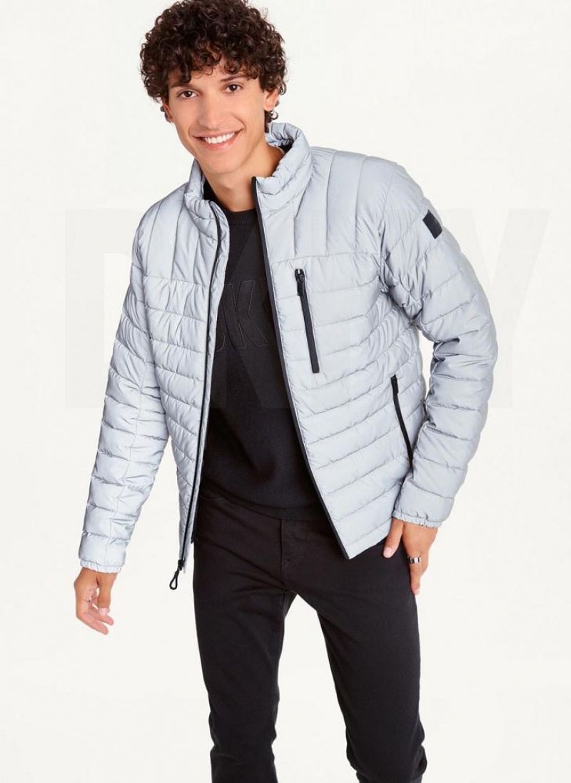 DKNY Packable Men's Puffer Jacket Grey | Ireland_D1864