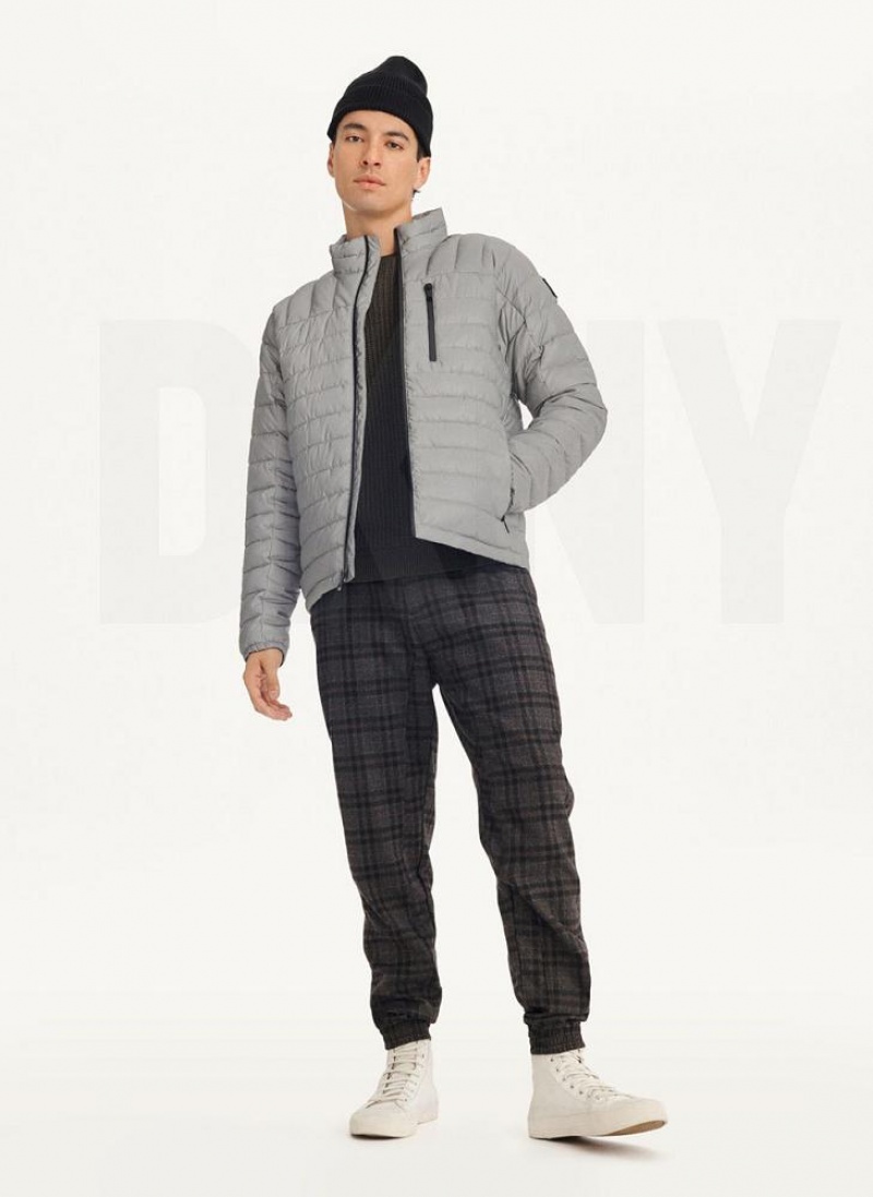 DKNY Packable Men's Puffer Jacket Grey | Ireland_D0563