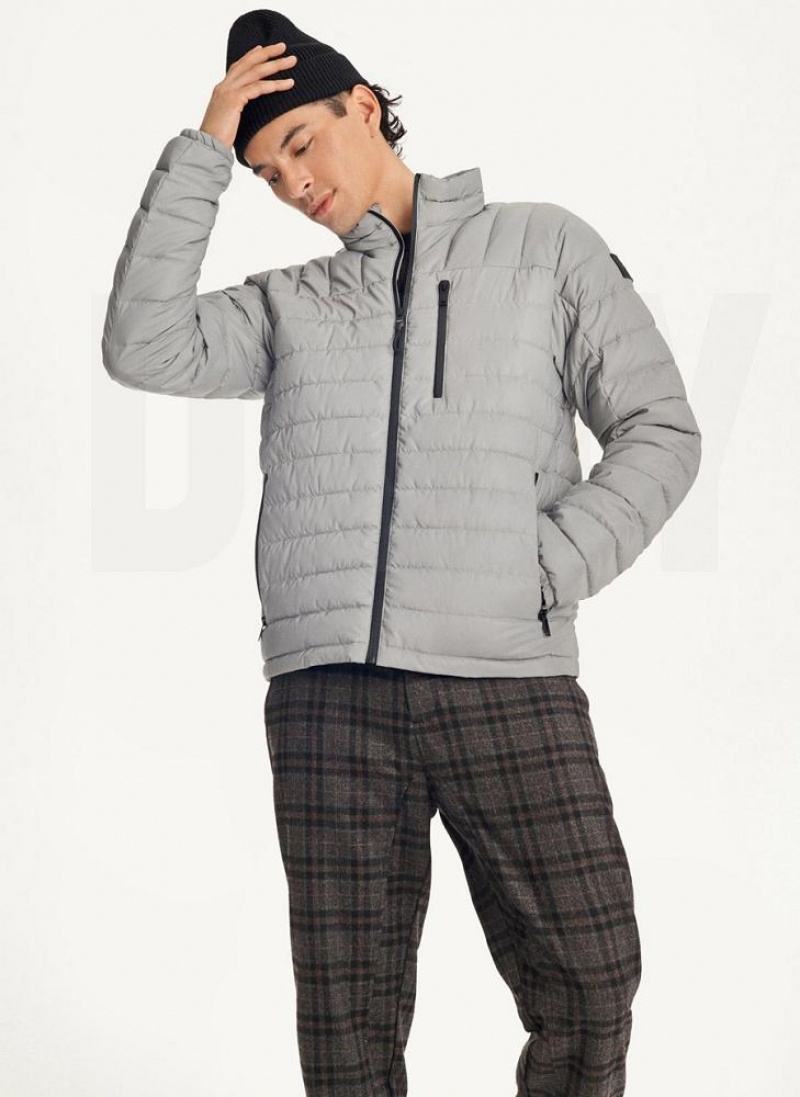 DKNY Packable Men's Puffer Jacket Grey | Ireland_D0563