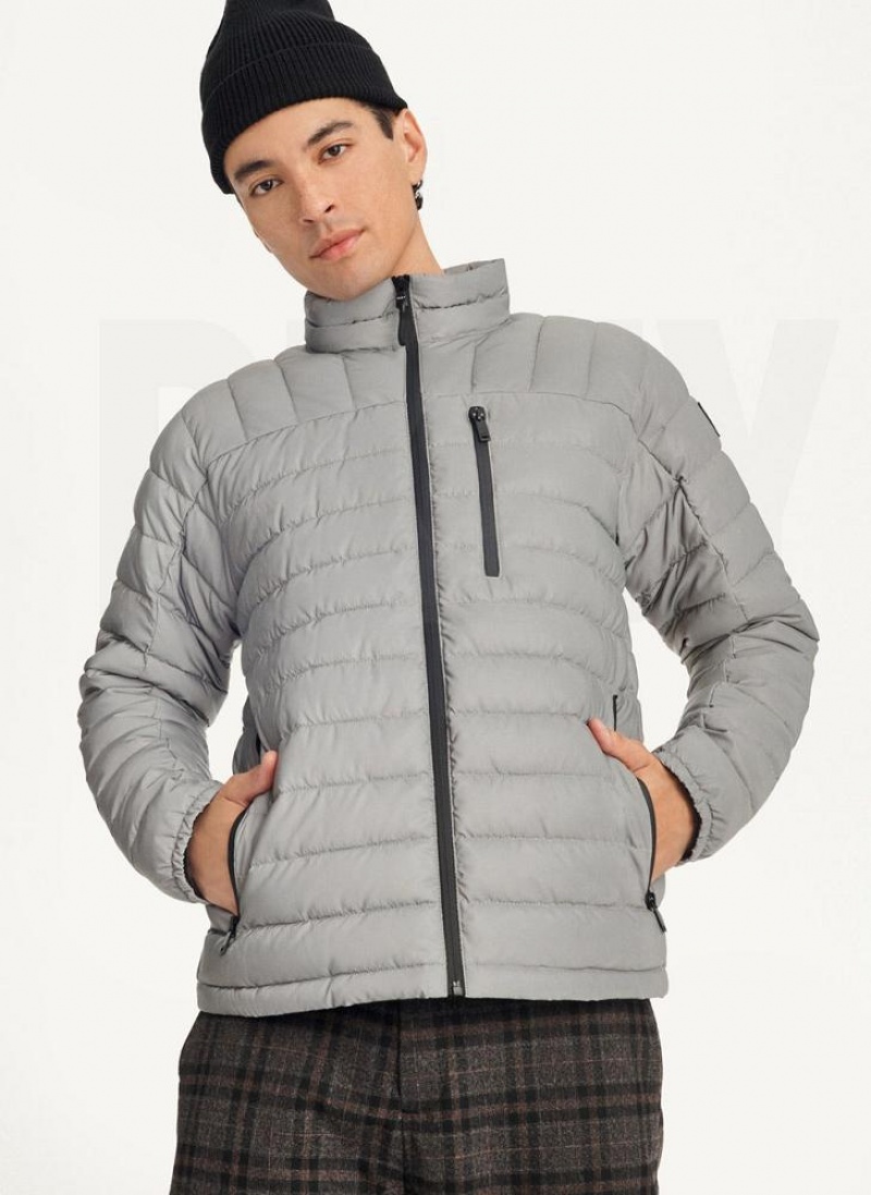 DKNY Packable Men's Puffer Jacket Grey | Ireland_D0563