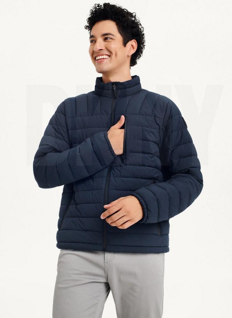 DKNY Packable Men's Puffer Jacket Navy | Ireland_D1346