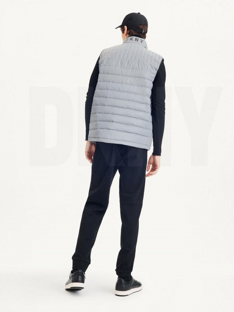 DKNY Packable Quilted Vest Men's Jackets Grey | Ireland_D1055