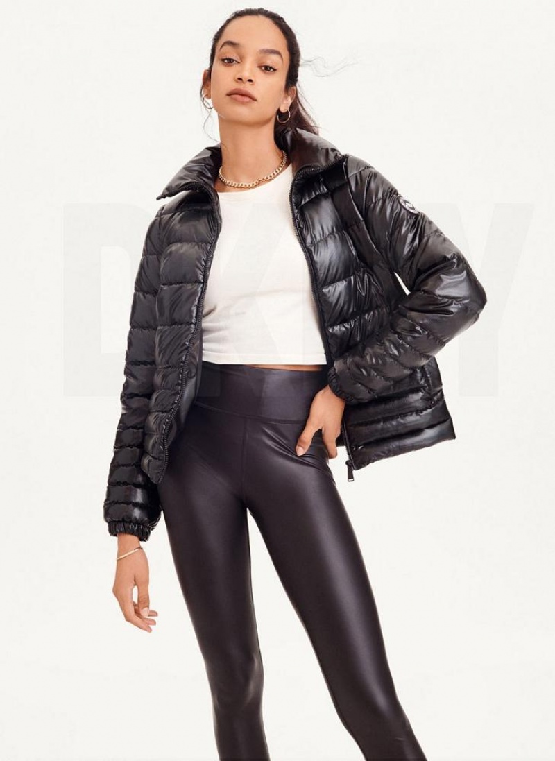 DKNY Packable Ripstop Women's Puffer Jacket Black | Ireland_D0688