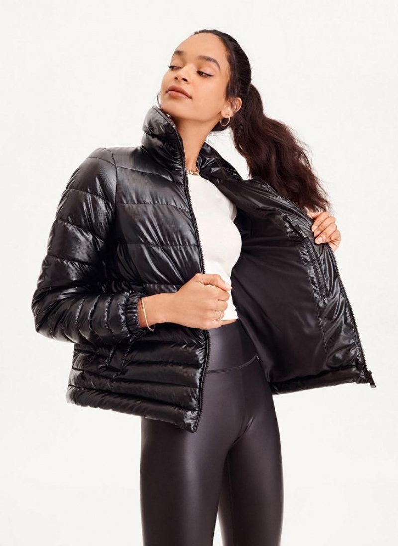 DKNY Packable Ripstop Women's Puffer Jacket Black | Ireland_D0688