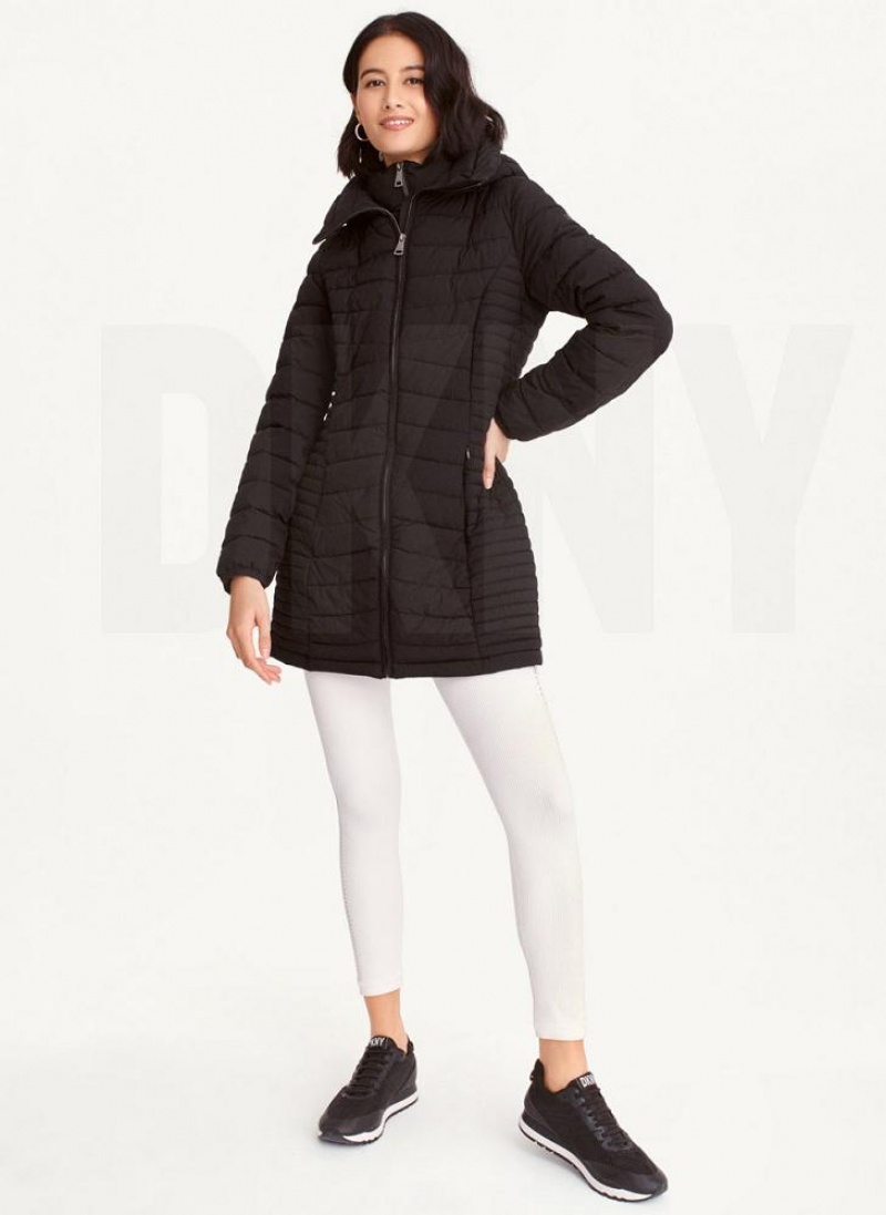 DKNY Packable Vestie Walker Women's Coats Black | Ireland_D0267