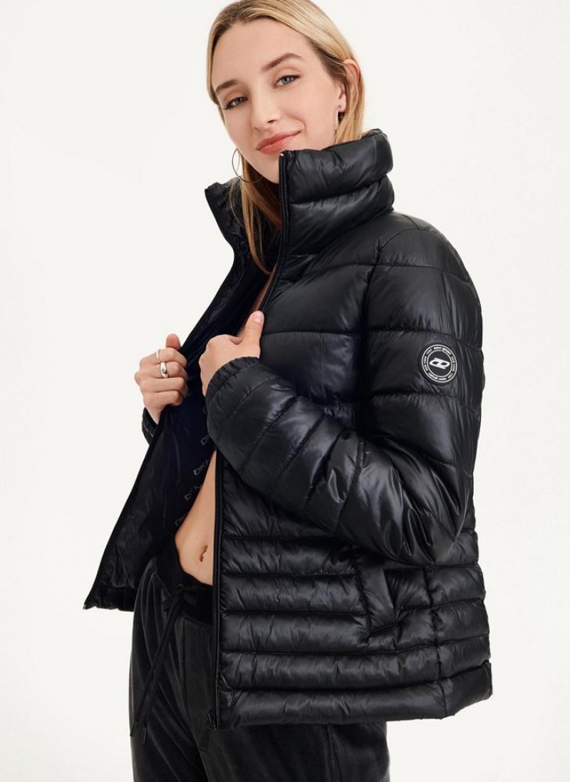 DKNY Packable With Bag Women's Puffer Jacket Black | Ireland_D1564