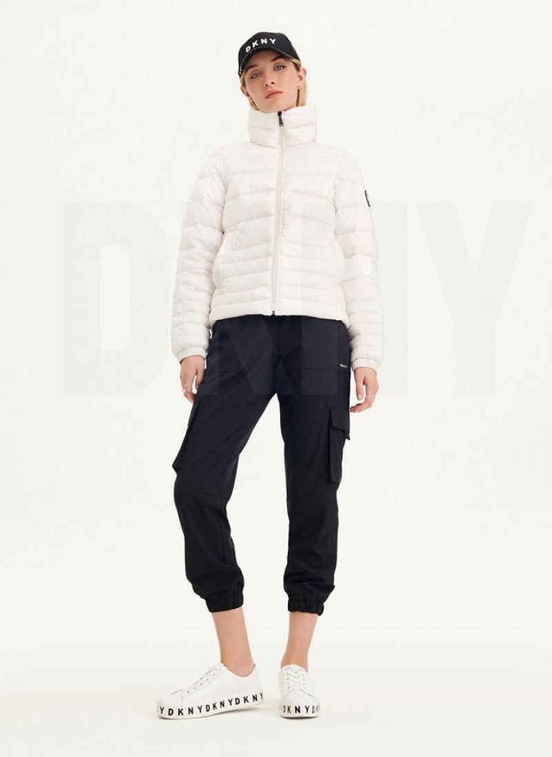 DKNY Packable With Bag Women's Puffer Jacket White | Ireland_D1757