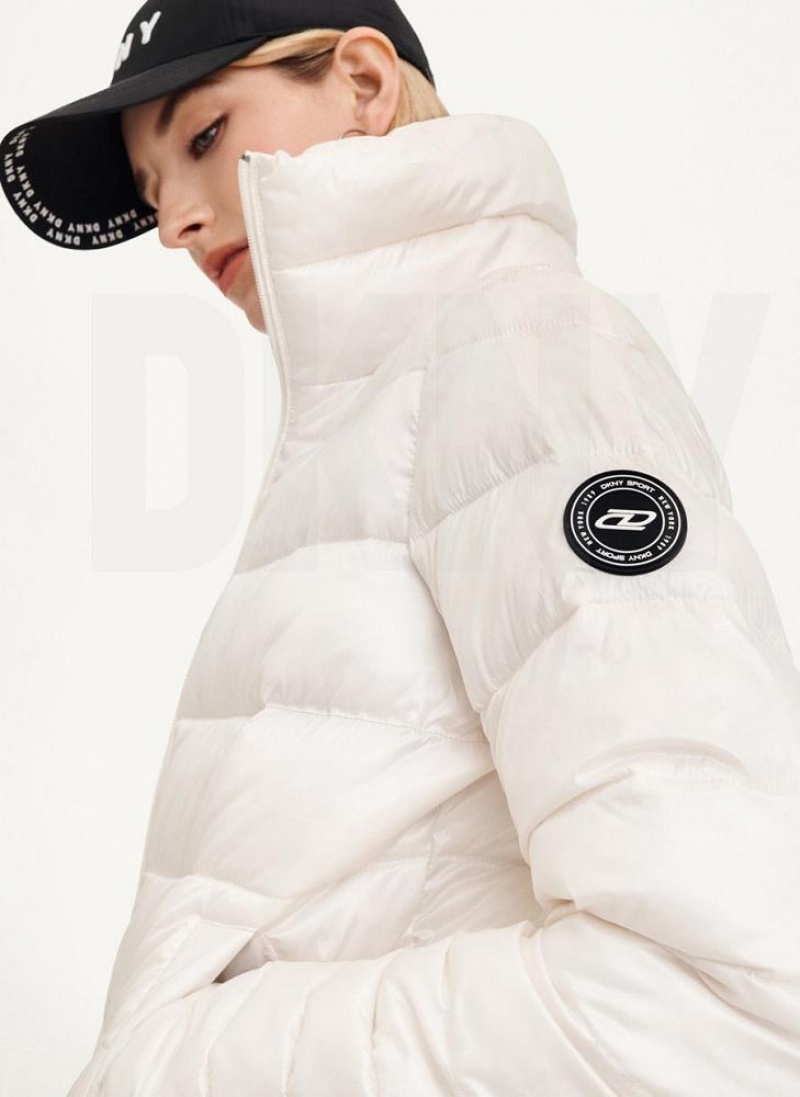 DKNY Packable With Bag Women's Puffer Jacket White | Ireland_D1757