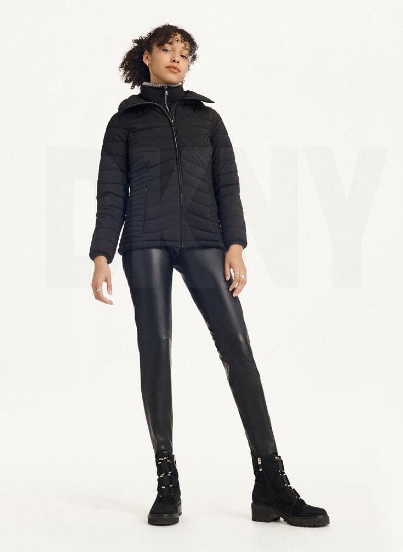 DKNY Packable Women's Coats Black | Ireland_D0287