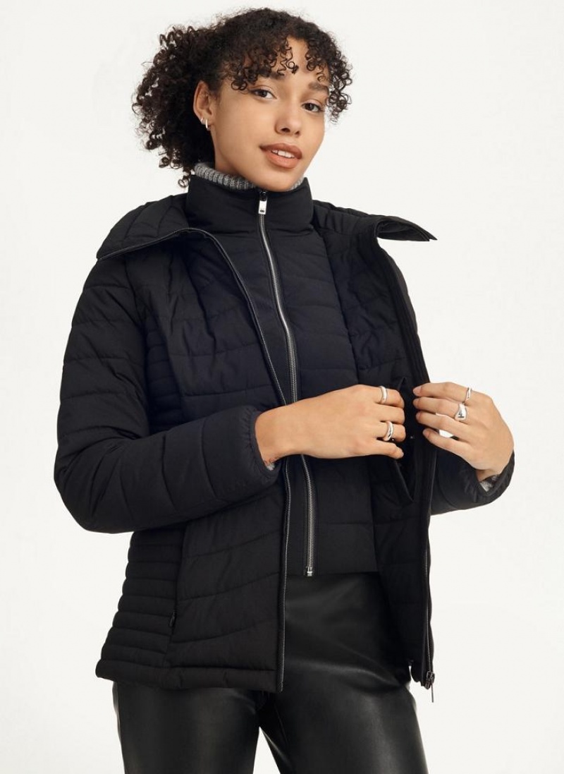 DKNY Packable Women's Coats Black | Ireland_D0287