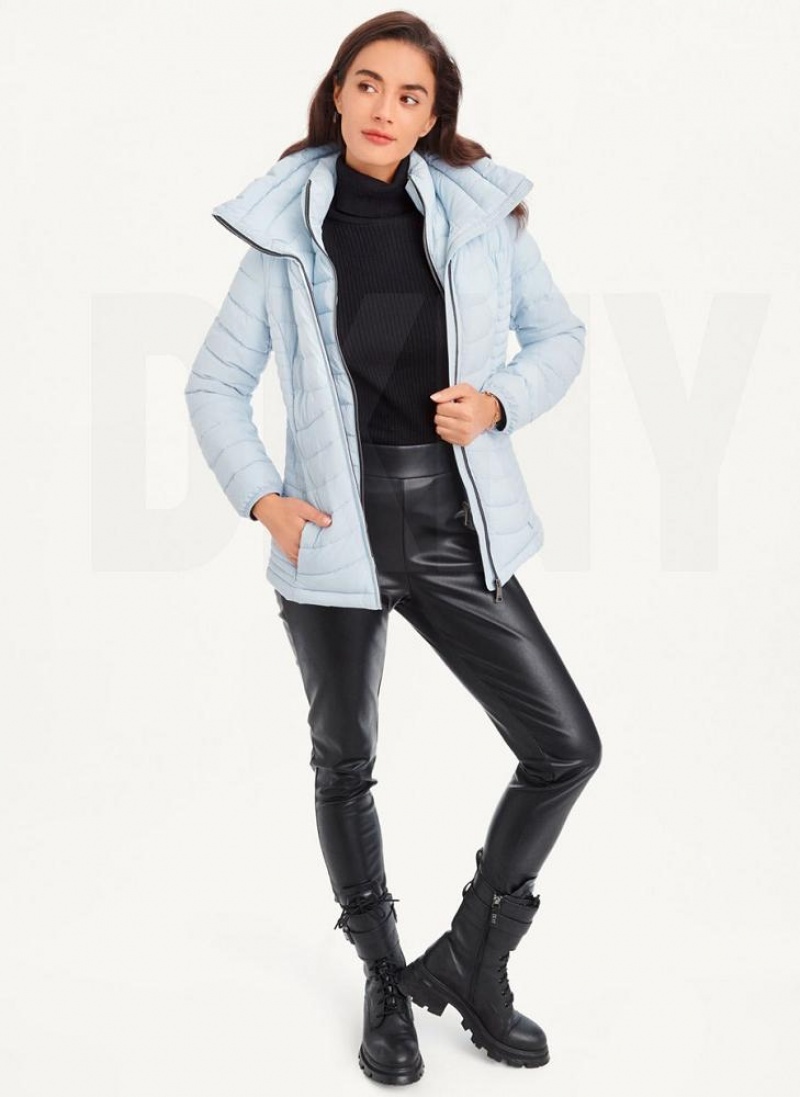 DKNY Packable Women's Coats Blue | Ireland_D0732