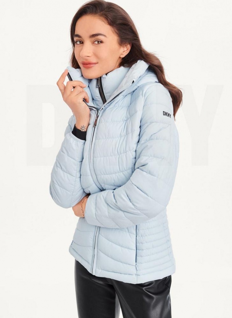 DKNY Packable Women's Coats Blue | Ireland_D0732