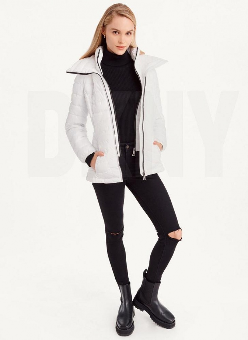 DKNY Packable Women's Coats White | Ireland_D1873